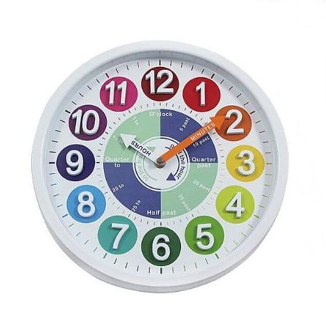 Mnd Multi-colours Time Wall Clock Ideal Way To Help Children Learn