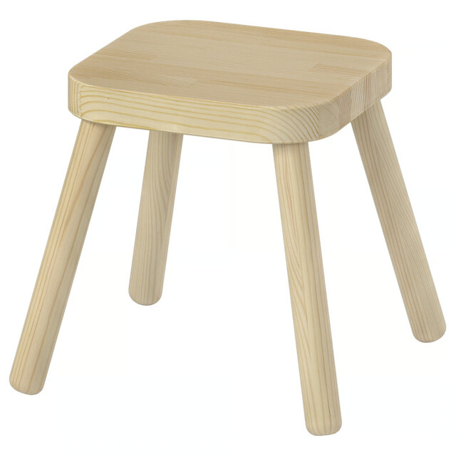 Ikea Flisat Children’s Stool Pine Kids Wooden Seat 24x24x28 Cm Play
