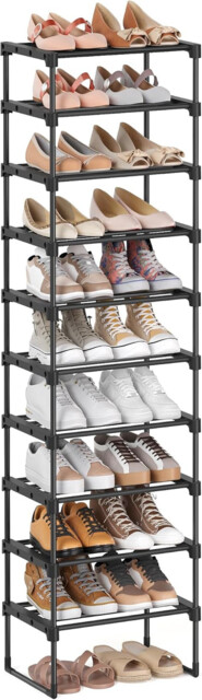 Songmics Shoe Rack, 10-tier Metal Shoe Storage Organiser, Customisable