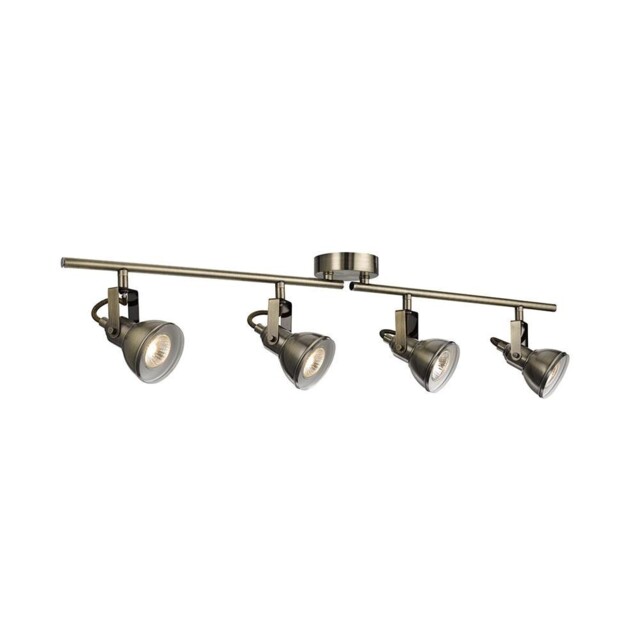 Antique Brass Industrial 4 Lamp Adjustable Split Bar Spot Light 805mm