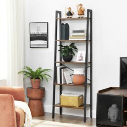 5-tier Bookcase Book Shelf Storage Ladder Stand Shelf Display Wall