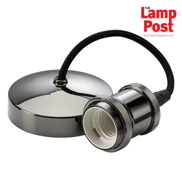 "Ml 8271bn 6"" E27 Screw Vintage Ceiling Pendant Light Set - Black"