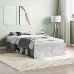 Bed Frame Concrete Grey 90x190 Cm Single Vidaxl
