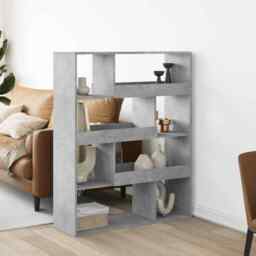 Bookcase Concrete Grey 100x33x125.5 Cm Engineered Wood Vidaxl