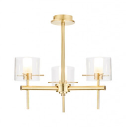 Bathroom Light Brass Gene 3 Ip44 Satin Glass Spa Spa-31726-sbrs