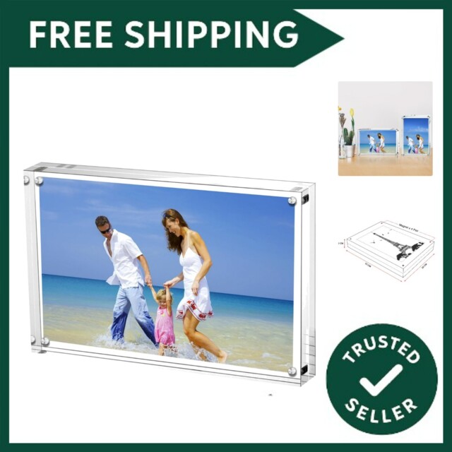Acrylic Picture Frames 10x15 Cm 4x6 Inch Clear Double Sided Block Set,