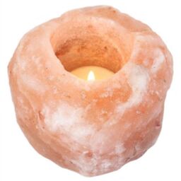 Natural Himalayan Single Salt Candle Holder Tealight Crystal Rock Salt