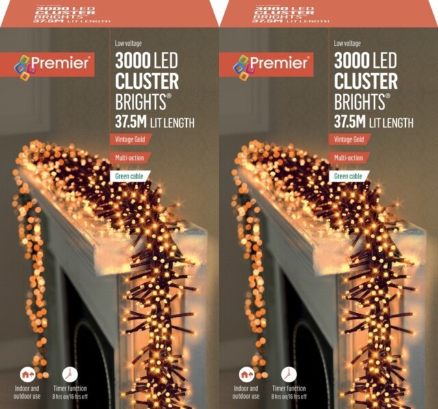 2x 3000 Led Cluster Indoor Outdoor Action Christmas Tree Lights