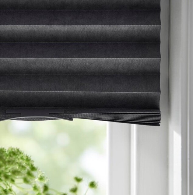 Ikea Schottis Block-out Pleated Blind Dark Grey Window Covers 100x190