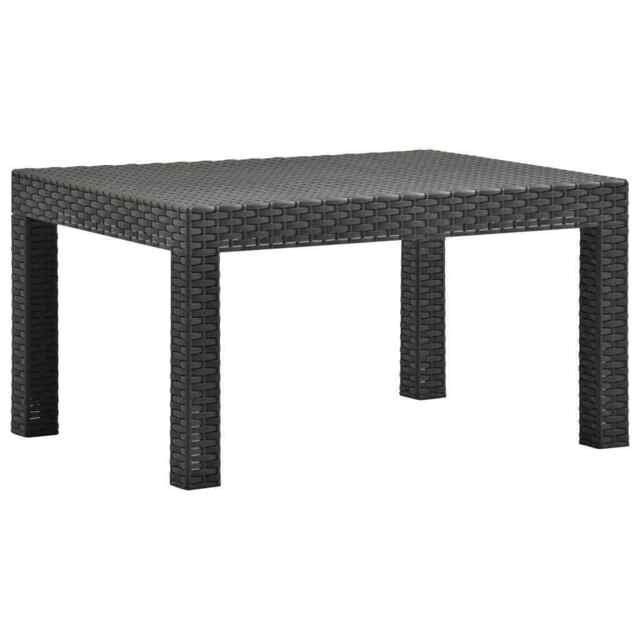 Garden Table Anthracite 58x58x41 Cm Pp Rattan Vidaxl