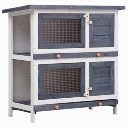 Outdoor Rabbit Hutch 4 Doors Wood Pet House Cage Carrier Multi Colours