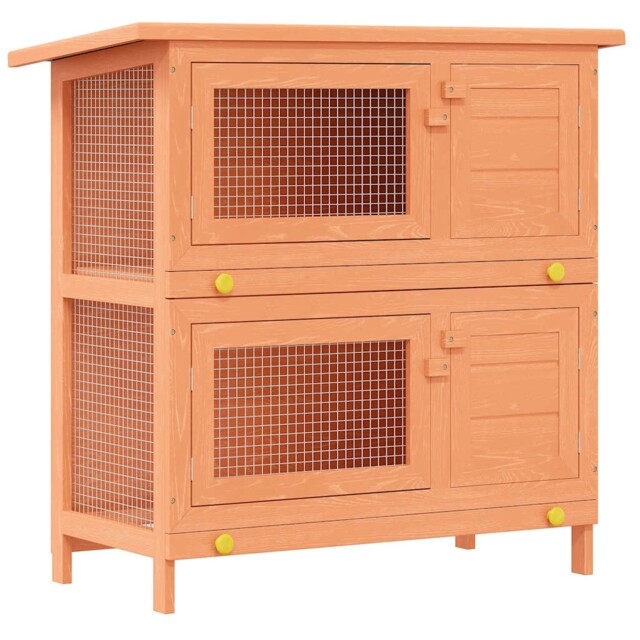 Outdoor Rabbit Hutch 4 Doors Wood Pet House Cage Carrier Multi Colours