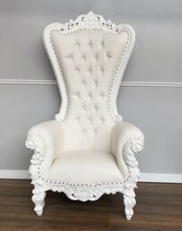 Throne Chair In French White Wedding Chair White Faux Leather