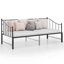 Pull-out Sofa Bed Frame Black Metal 90x200 Cm Vidaxl