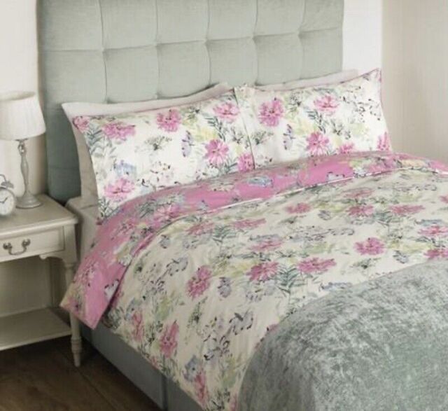 2 X Laura Ashley Cosmos Printed Fuchsia Single Duvet Cover And 1