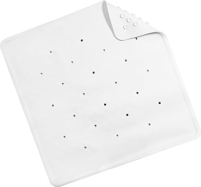 Rubber Bath Mat White Roman Shower Mat 53x 53cm Non-slip With Suction
