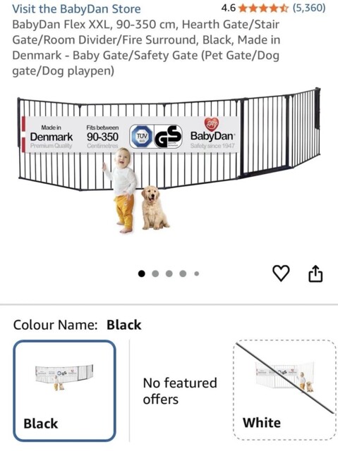 Baby Gate - Babydan Flex Xxl, 90-350mm, Black - Brand New, Unopened