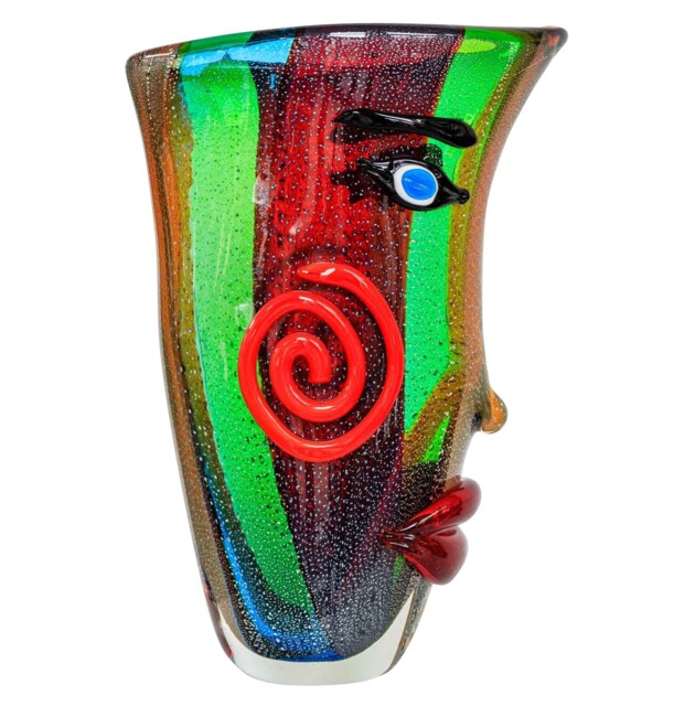 Glassvase Glass Vase Face Italian Murano Antique Style 38cm
