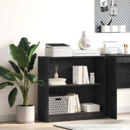 Bookcase Black Oak 80 X 24 X 76 Cm Engineered Wood Vidaxl