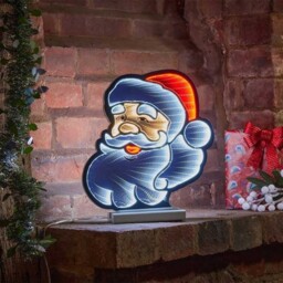 Santa Infinity Mains Powered Mirror Christmas Decor Window Indoor