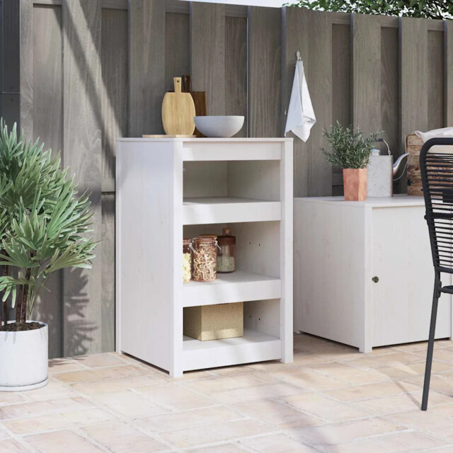 Kitchen Cabinet White 55 X 55 X 92 Cm Solid Pine Wood Vidaxl
