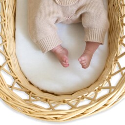 Clair De Lune Wicker Moses Basket Fibre Mattress With Waterproof