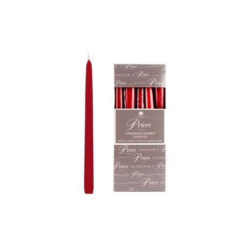 Prices Venetian 10 Inch Dinner Candle Pack Of 10 Wine Red