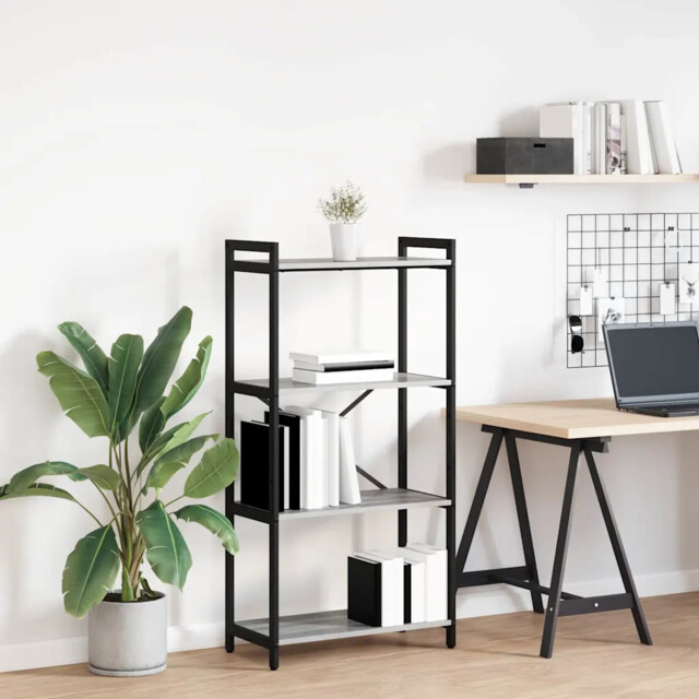 Bookcase Grey Sonoma 60 X 30 X 118 Cm Engineered Wood Vidaxl