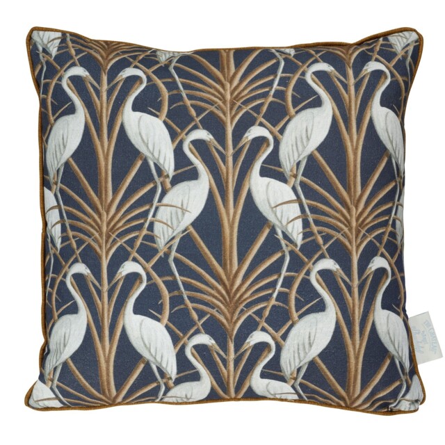 The Chateau By Angel Strawbridge Navy Sofa Cushion Moat Heron Entwined