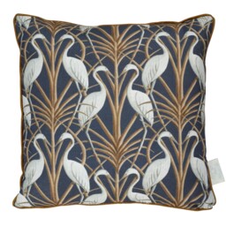 The Chateau By Angel Strawbridge Navy Sofa Cushion Moat Heron Entwined
