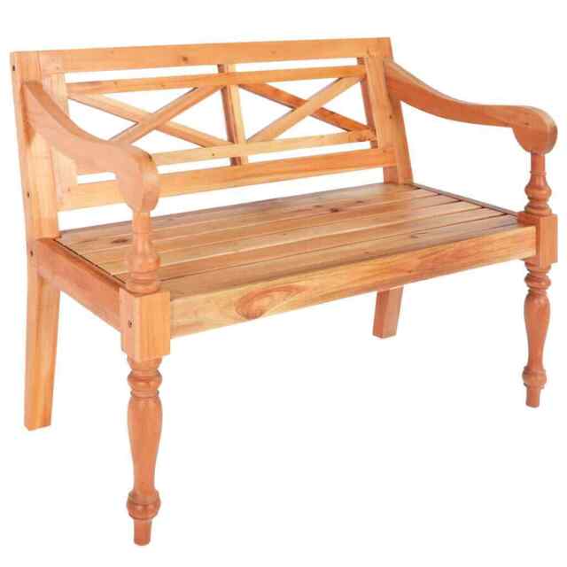 Batavia Bench 98 Cm Solid Mahogany Wood Light Brown Vidaxl