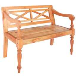 Batavia Bench 98 Cm Solid Mahogany Wood Light Brown Vidaxl