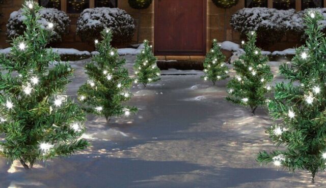 Premier Christmas Outdoor Garden 15 Led Mini Tree Path Lights 6 Piece