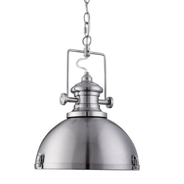 Industrial Satin Silver Ceiling Pendant Light Fitting Lighting Acrylic