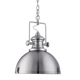 Industrial Satin Silver Ceiling Pendant Light Fitting Lighting Acrylic