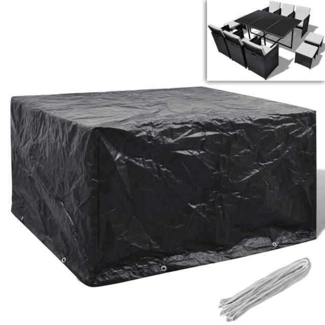 Garden Furniture Cover 6 Person Poly Rattan Set 8 Eyelets 172 X 113cm