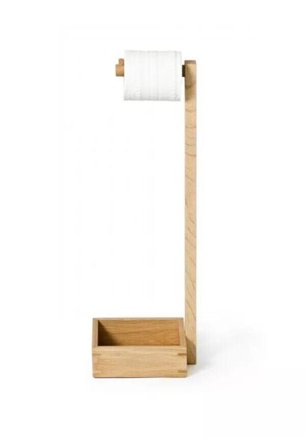 Bamboo Toilet Roll & Tissue Paper Holder Heavy Duty Bathroom Storage