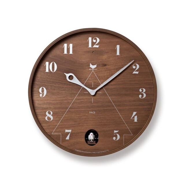 Lemnos Pace Lc11-09 Bw Brown Cuckoo Wall Clock Yamamoto Akira Design