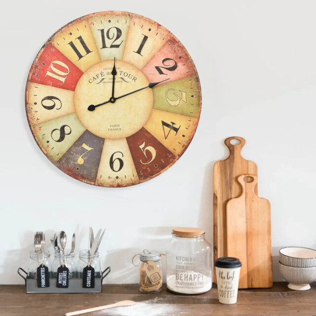 Vintage Wall Clock Colourful 60 Cm Vidaxl