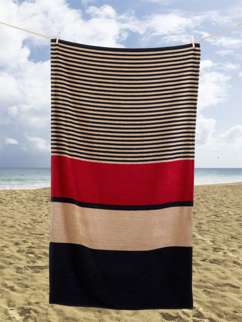 Beach Towels Absorbent Light Weight Travel Striped Blue Black Palm