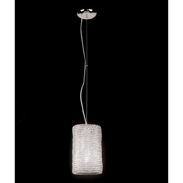 Single K9 Crystal Polished Chrome Ceiling Pendant Light Fitting Shade
