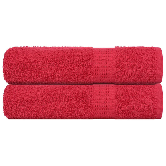 Shower Towels 2 Pcs Red 70x140 Cm 360 Gsm 100% Cotton Vidaxl