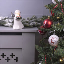 Christmas Decoration Ornament Ceramic Winged Angel Fairy Tealight