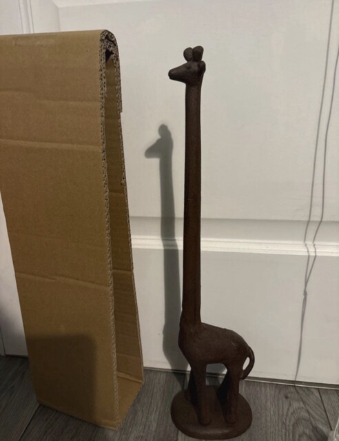 Cast Iron Giraffe Toilet Roll Holder Free Standing -novelty