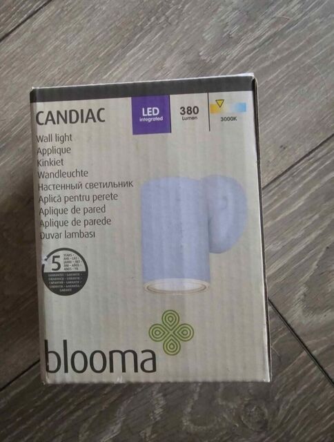 Blooma Candiac White Mains-powered Led Outdoor Wall Light 380 Lumen