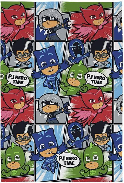 Pj Masks Fleece Blanket Kids Bed Throw 100 X 150 Cm