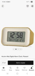 Acctim Alta Retro Digital Alarm Clock Crescendo Alarm Date &