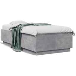 Bed Frame Concrete Grey 75x190 Cm Small Single Engineered Wood Vidaxl