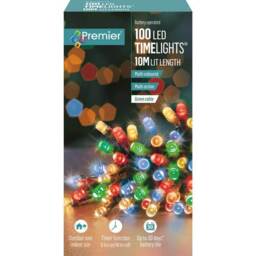Premier 100 Led Battery Operated Multi-action Christmas Tree Lights