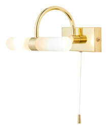 Bathroom Light Brass Corvus 2 Wall Ip44 Satin Glass Spa